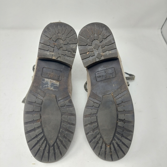 Sam Edelman Darrah Sand Taupe Suede Faux Fur Plaid Ankle Boots Block Heel Size 8 - Picture 8 of 11